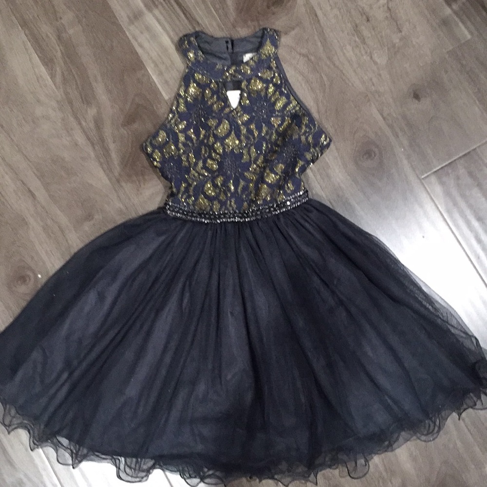Big girls kids sleeveless sequin lace holiday wedding party flower girl dress